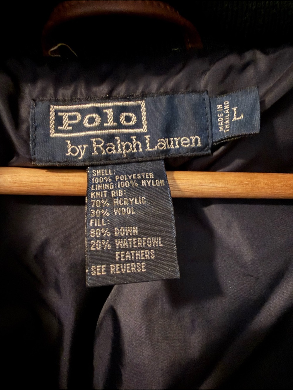 Vintage Polo Ralph Lauren Tan Down Jacket Large - Picture 3 of 7
